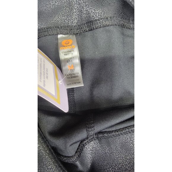 Mono B Foil Leggings Highwaist Black Womens Medium Polyester & Spandex - Picture 4 of 5